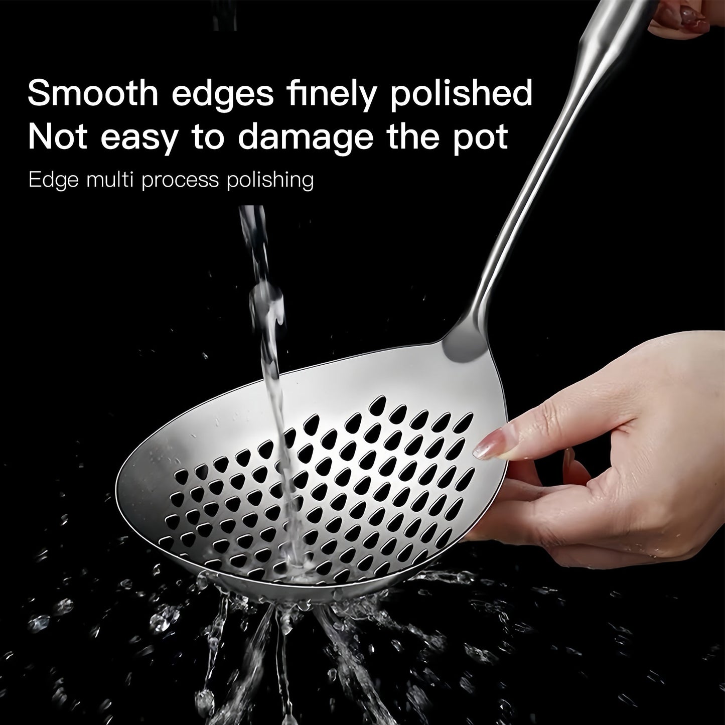 Brushed Stainless Steel Skimming Ladle – Durable, Seamless, and Dishwasher Safe