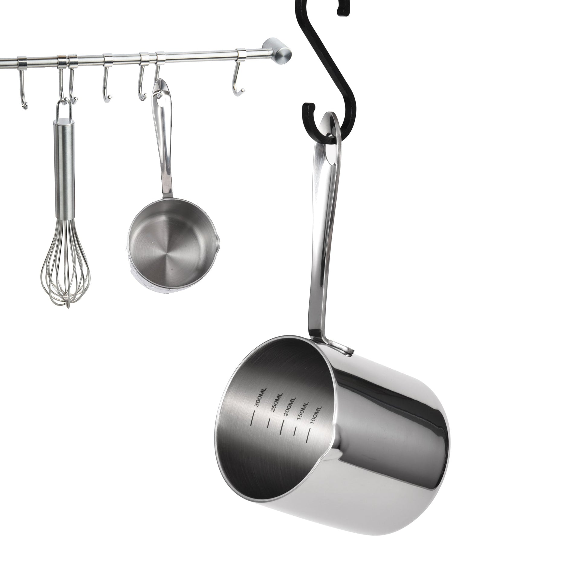 18/10 Stainless Steel Butter Warmer hanging on a hook for convenient kitchen storage