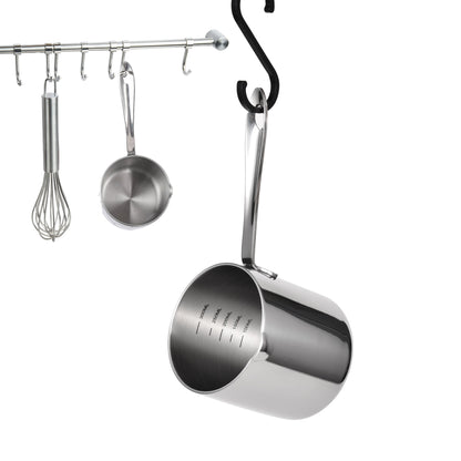 18/10 Stainless Steel Butter Warmer hanging on a hook for convenient kitchen storage