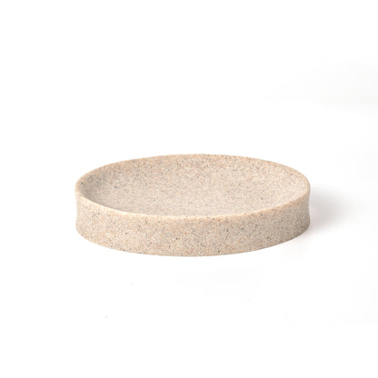 IMEEA Beige Resin Soap Dish with warm neutral tone and modern minimalist style