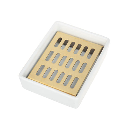 IMEEA Gold Soap Dish SUS304 Stainless Steel 3.9inch for Bathroom Shower