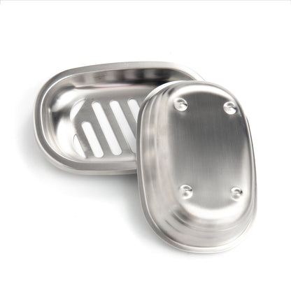 Removable Double Layer SUS304 Stainless Steel Soap Dish showing an easy-to-clean separated drainage design