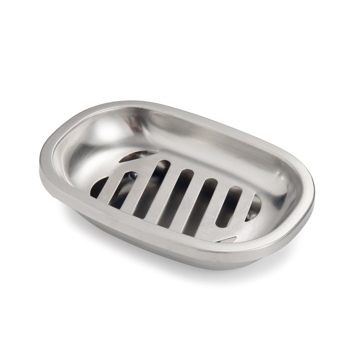 IMEEA SUS304 Stainless Steel Soap Dish 5.6 inch with Double Layer Drainage Design and Brushed Finish