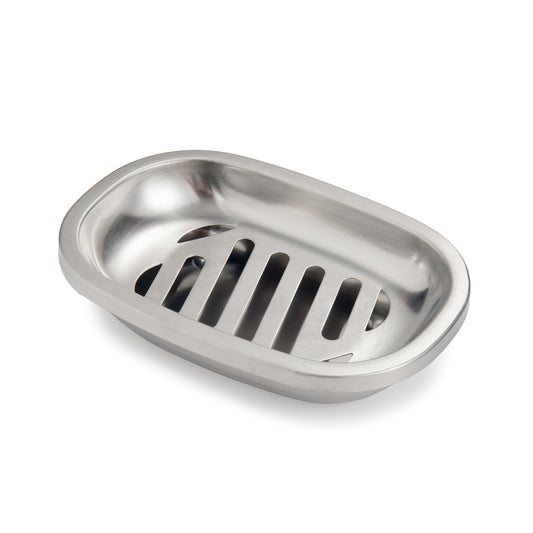 IMEEA SUS304 Stainless Steel Soap Dish 5.6 inch with Double Layer Drainage Design and Brushed Finish