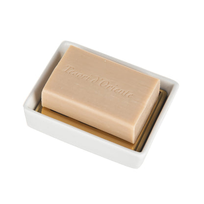 IMEEA SUS304 Stainless Steel Soap Dish 3.9inch Gold with soap