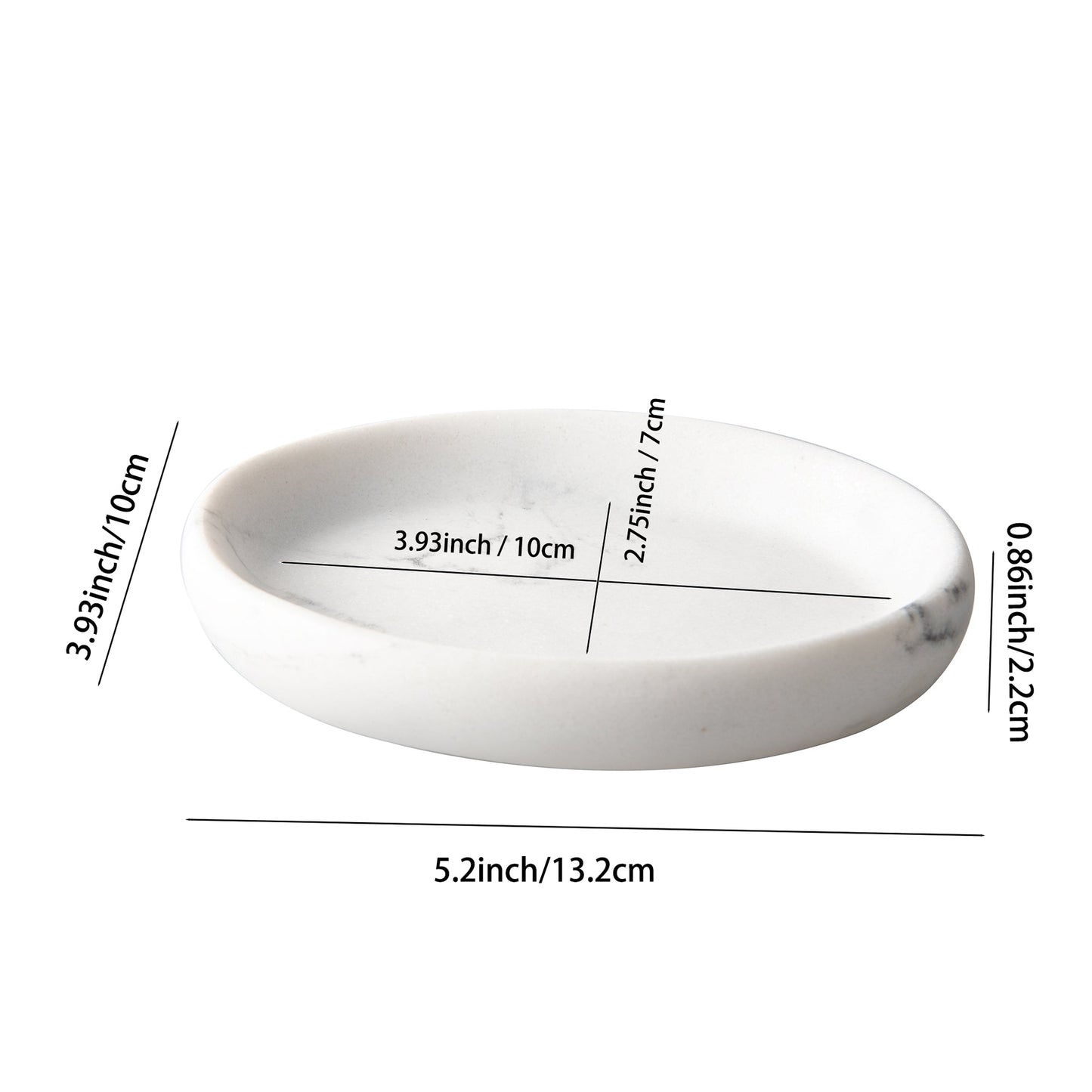 IMEEA Marble Look Resin Soap Dish with 5.2-inch length and 3.93-inch width