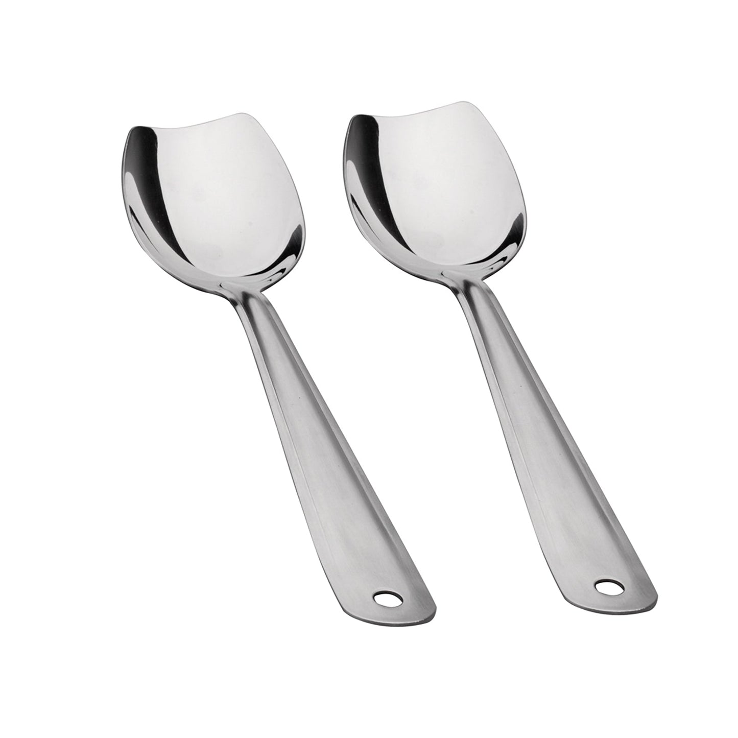 IMEEA 18/8 Stainless Steel Solid Serving Spoon Set 10 inch with hanging hole handle design for easy storage