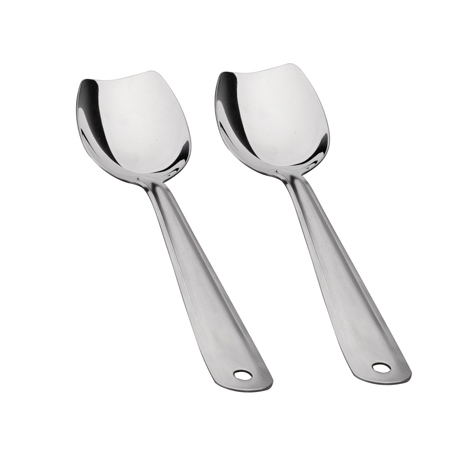 IMEEA 18/8 Stainless Steel Solid Serving Spoon Set 10 inch with hanging hole handle design for easy storage