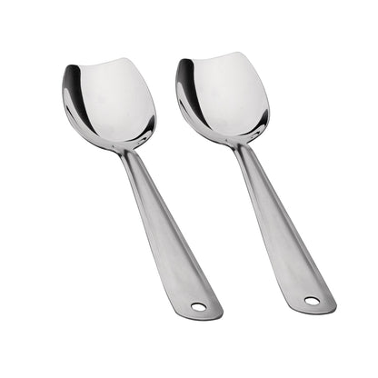 IMEEA 18/8 Stainless Steel Solid Serving Spoon Set 10 inch with hanging hole handle design for easy storage