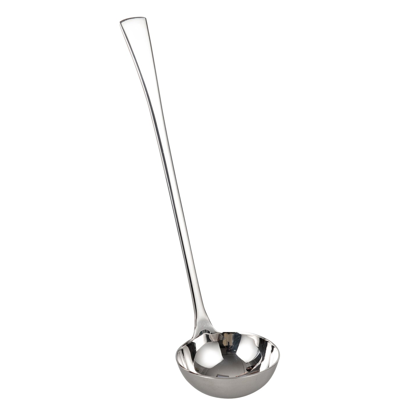 IMEEA Stainless Steel Soup Ladle with an 11 inch length, deep bowl, and mirror finish design