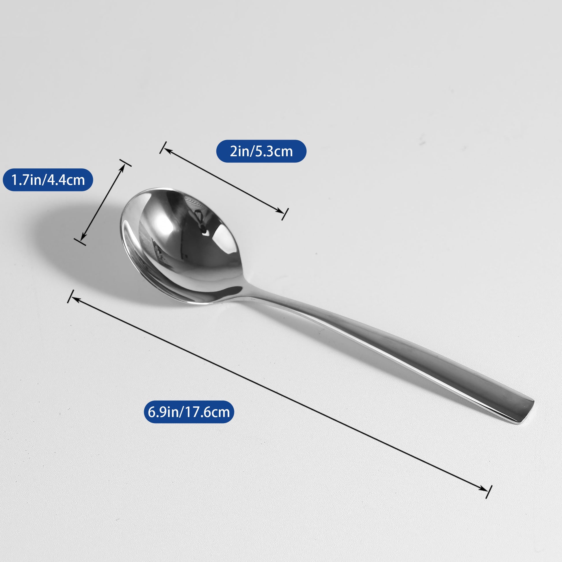IMEEA 18/10 Stainless Steel Soup Spoon 6.9-Inch Length × 1.7-Inch Width