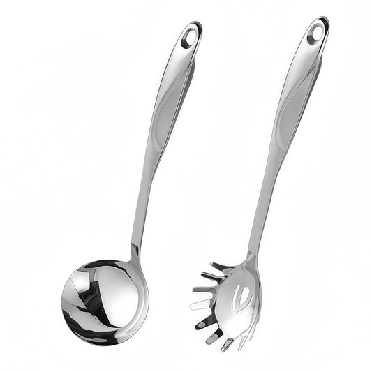 Premium 304 Stainless Steel Spaghetti Spoon & Soup Ladle Set – Durable, Stylish & Functional