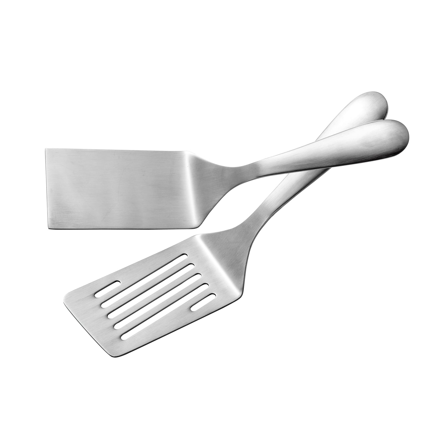 IMEEA SUS304 Stainless Steel Metal Spatula Set  with Solid and Slotted Griddle Turners