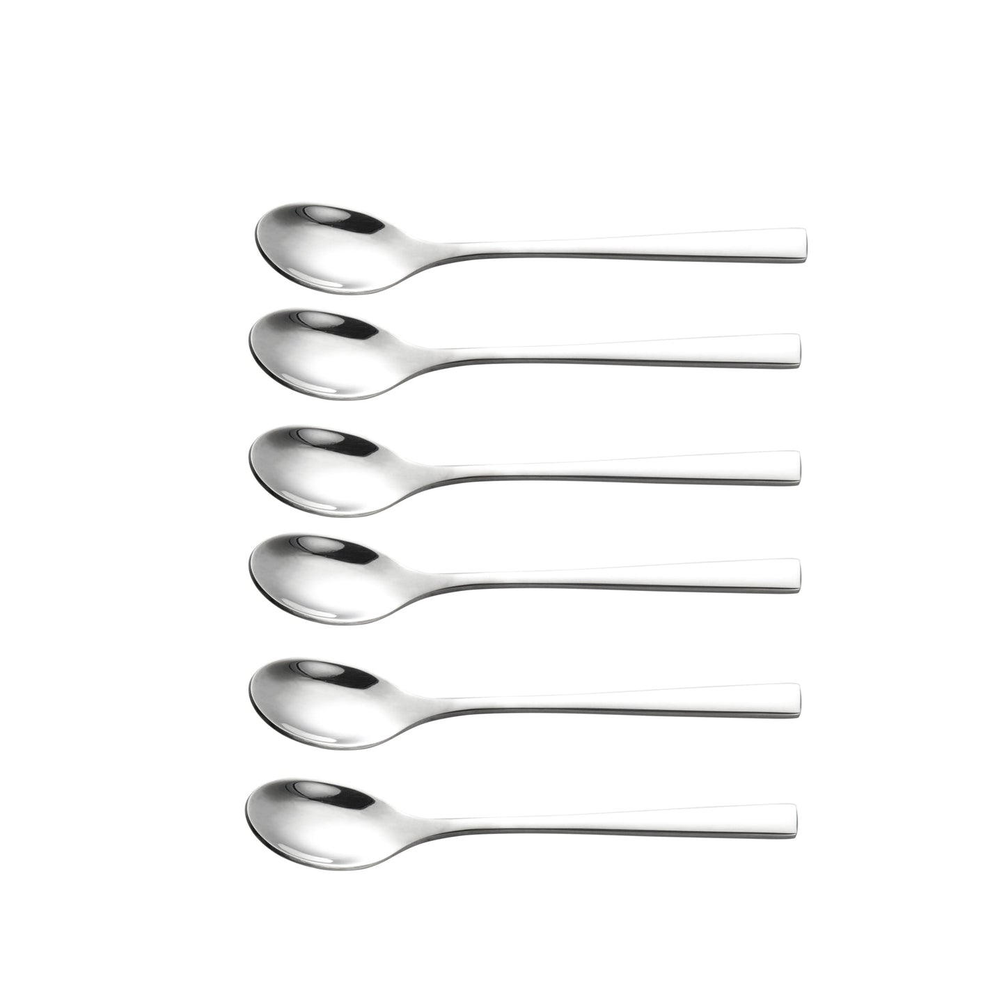 IMEEA SUS304 Stainless Steel Spoons with mirror polished finish, available in 4.5in and 5.5in sizes for coffee, tea and desserts