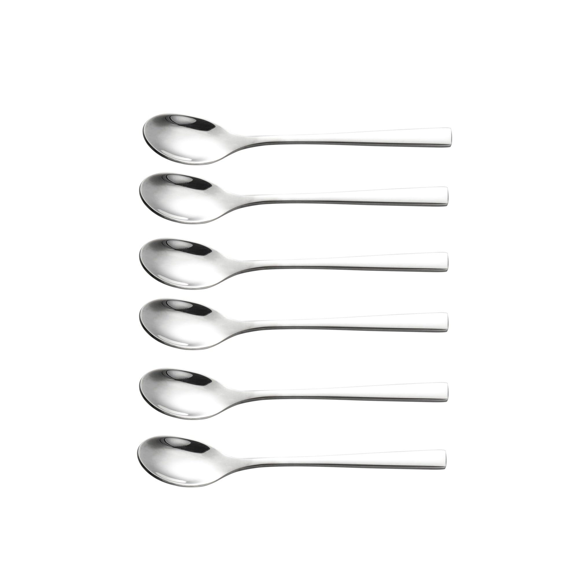 IMEEA SUS304 Stainless Steel Spoons with mirror polished finish, available in 4.5in and 5.5in sizes for coffee, tea and desserts