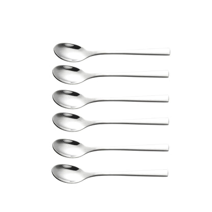 IMEEA SUS304 Stainless Steel Spoons with mirror polished finish, available in 4.5in and 5.5in sizes for coffee, tea and desserts