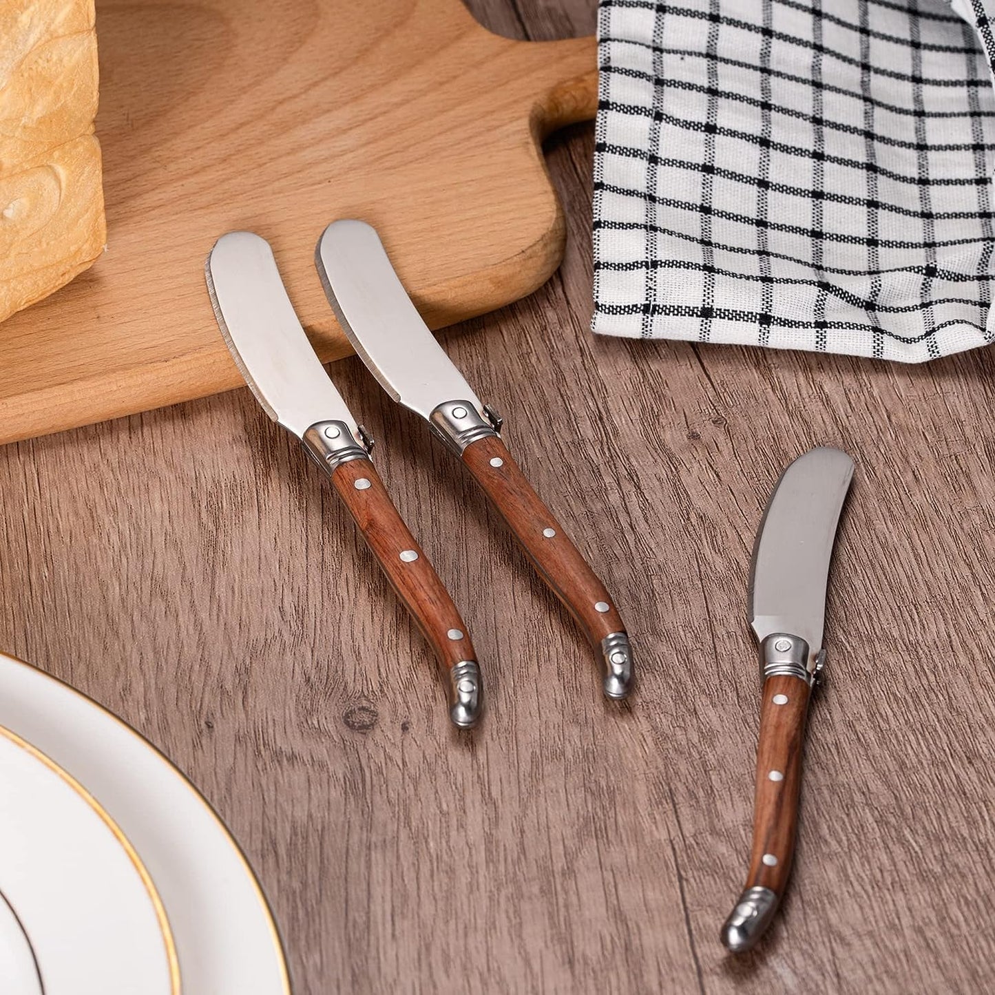 IMEEA Stainless Steel Butter Spreader Set placed on a table
