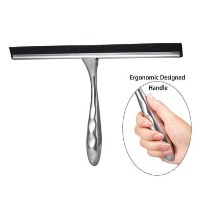 Stainless Steel Shower Squeegee with ergonomic designed handle for comfortable grip