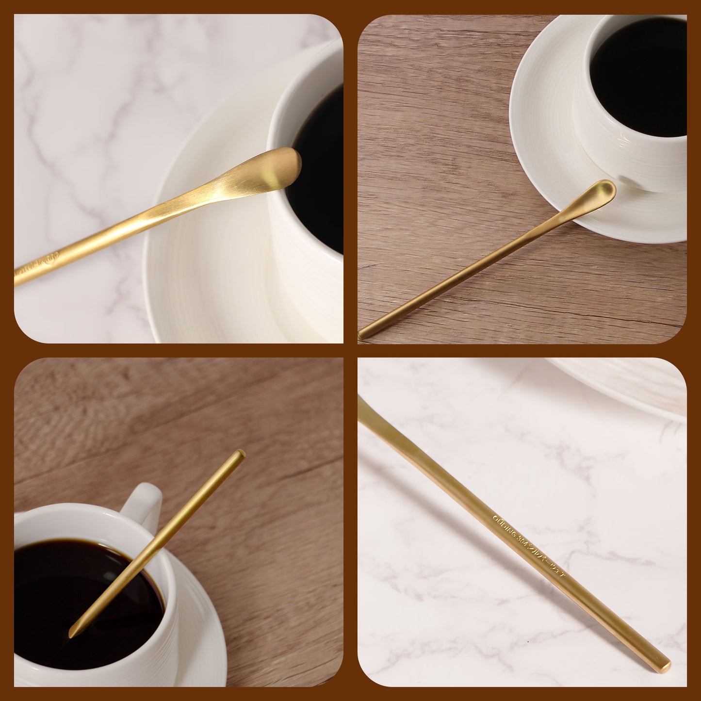 Elegant SUS304 Stainless Steel Coffee Stir Spoons detail showing the refined design and brushed finish