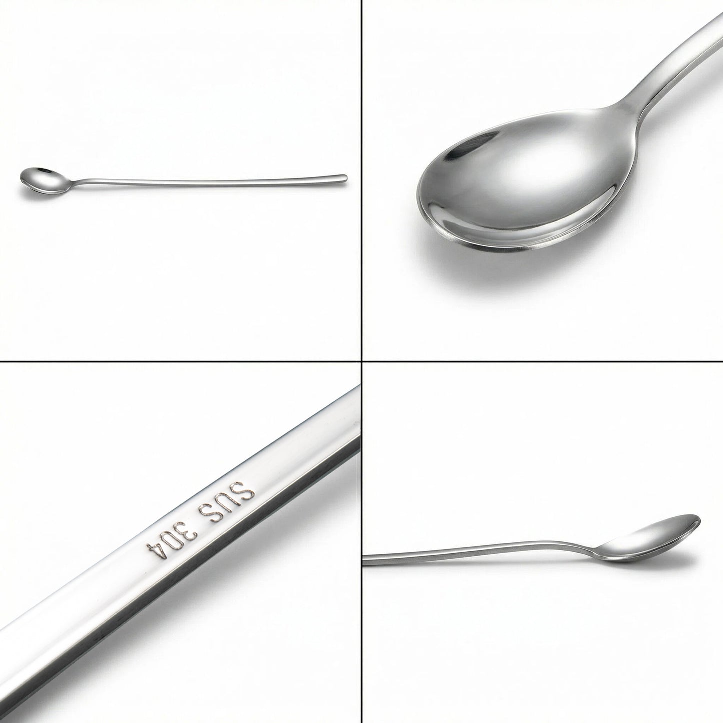 SUS304 Long Handle Spoon close-up view highlighting polished surface and sturdy construction