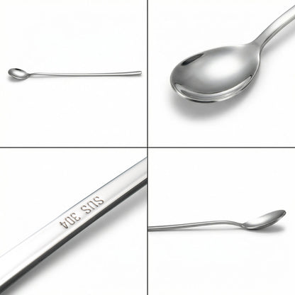 SUS304 Long Handle Spoon close-up view highlighting polished surface and sturdy construction