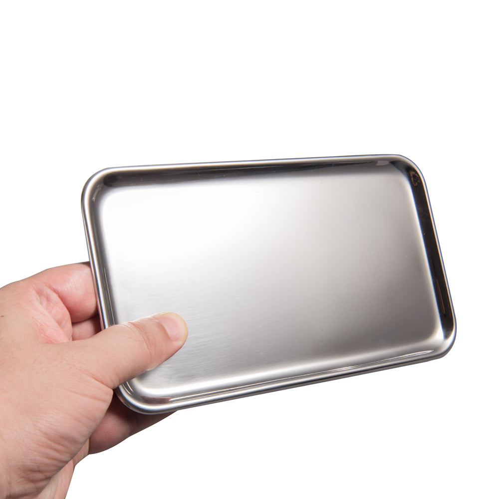 Compact IMEEA SUS304 Stainless Steel Storage Tray held by hand