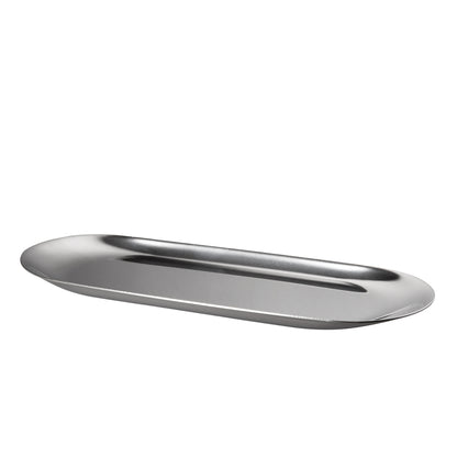 IMEEA Multi-Purpose Stainless Steel Storage Tray 11.8 x 4.7 inch with polished finish and smooth edges