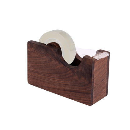 IMEEA Natural Walnut Wood Tape Dispenser with sharp cutter for office, home and craft use