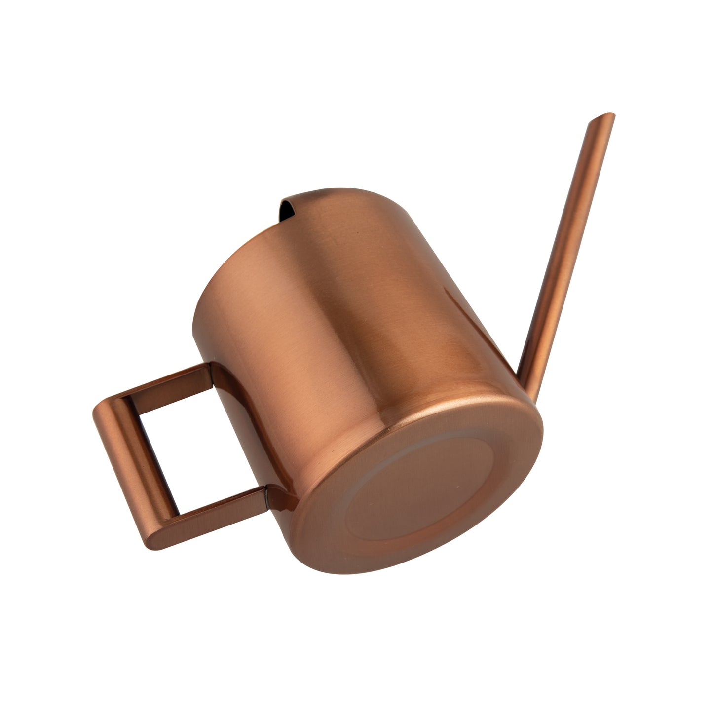 Copper Stainless Steel Watering Can top view showcasing its sleek shape and elegant minimalist design