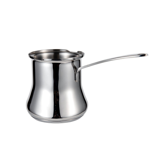 IMEEA 18/10 Stainless Steel Turkish Coffee Pot 16.9oz with Butter Warmer Design