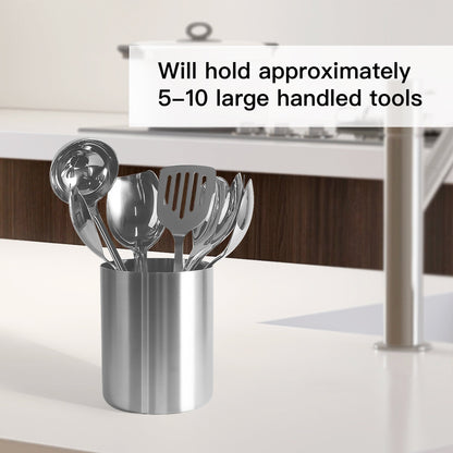 IMEEA Stainless Steel Utensil Crock featuring holds approximately 5-10 large handle kitchen tools for easy organization