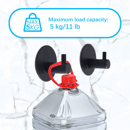 IMEEA Stainless Steel Adhesive Wall Hooks holding a large water bottle with 5kg/11lbs load capacity