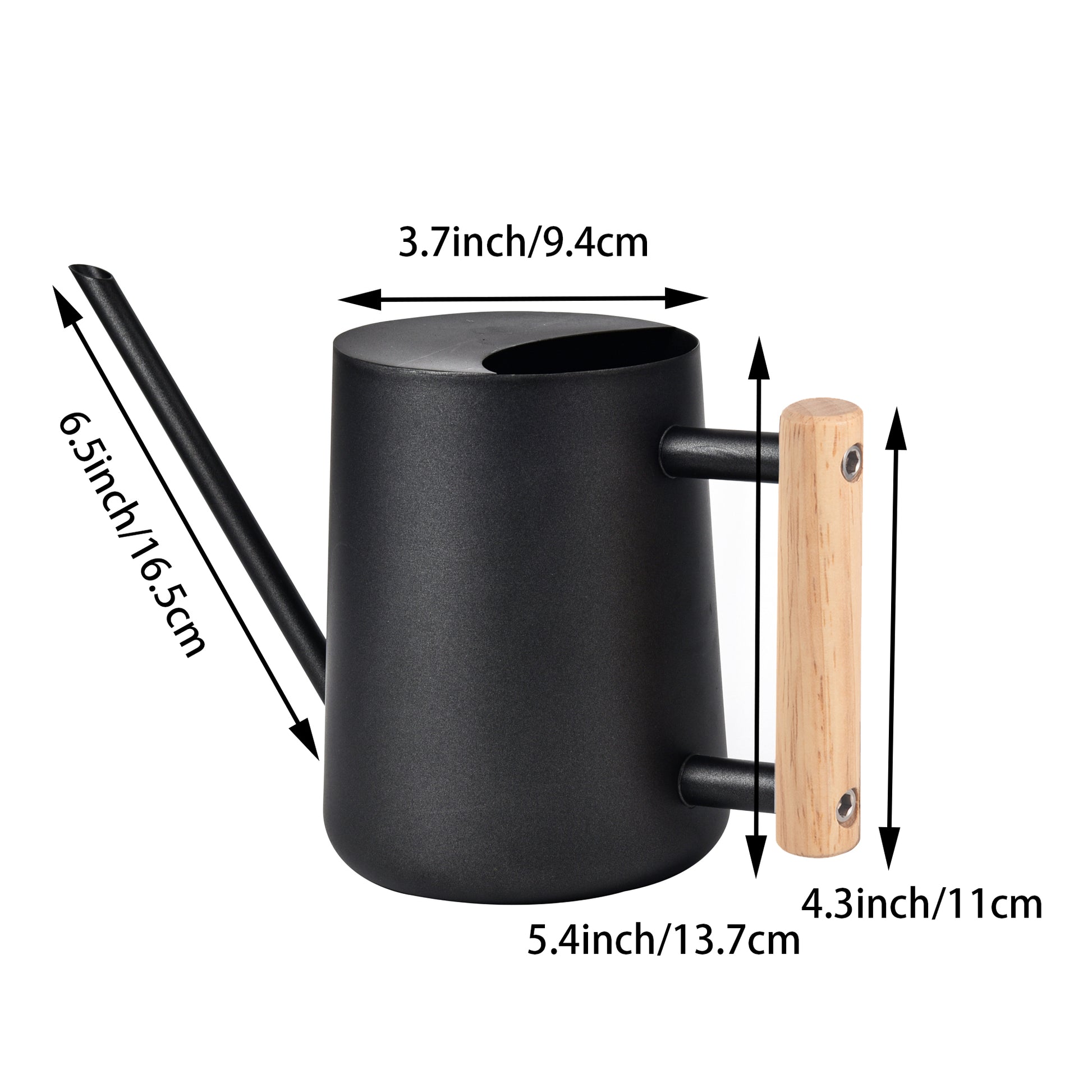 IMEEA Stainless Steel Watering Can with 6.5-inch long spout and 5.4-inch total height dimensions