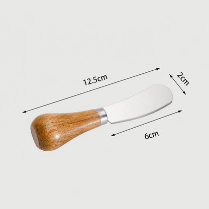 IMEEA 4 Pcs Mini Butter Spreaders Stainless Steel with Wooden Handles