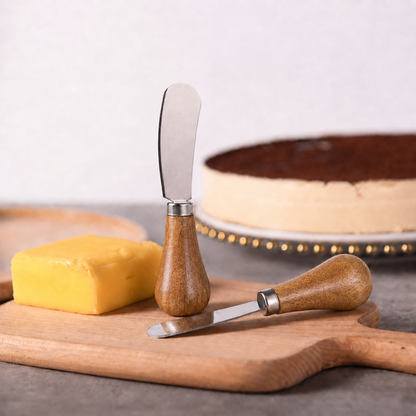 IMEEA 4 Pcs Mini Butter Spreaders Stainless Steel with Wooden Handles