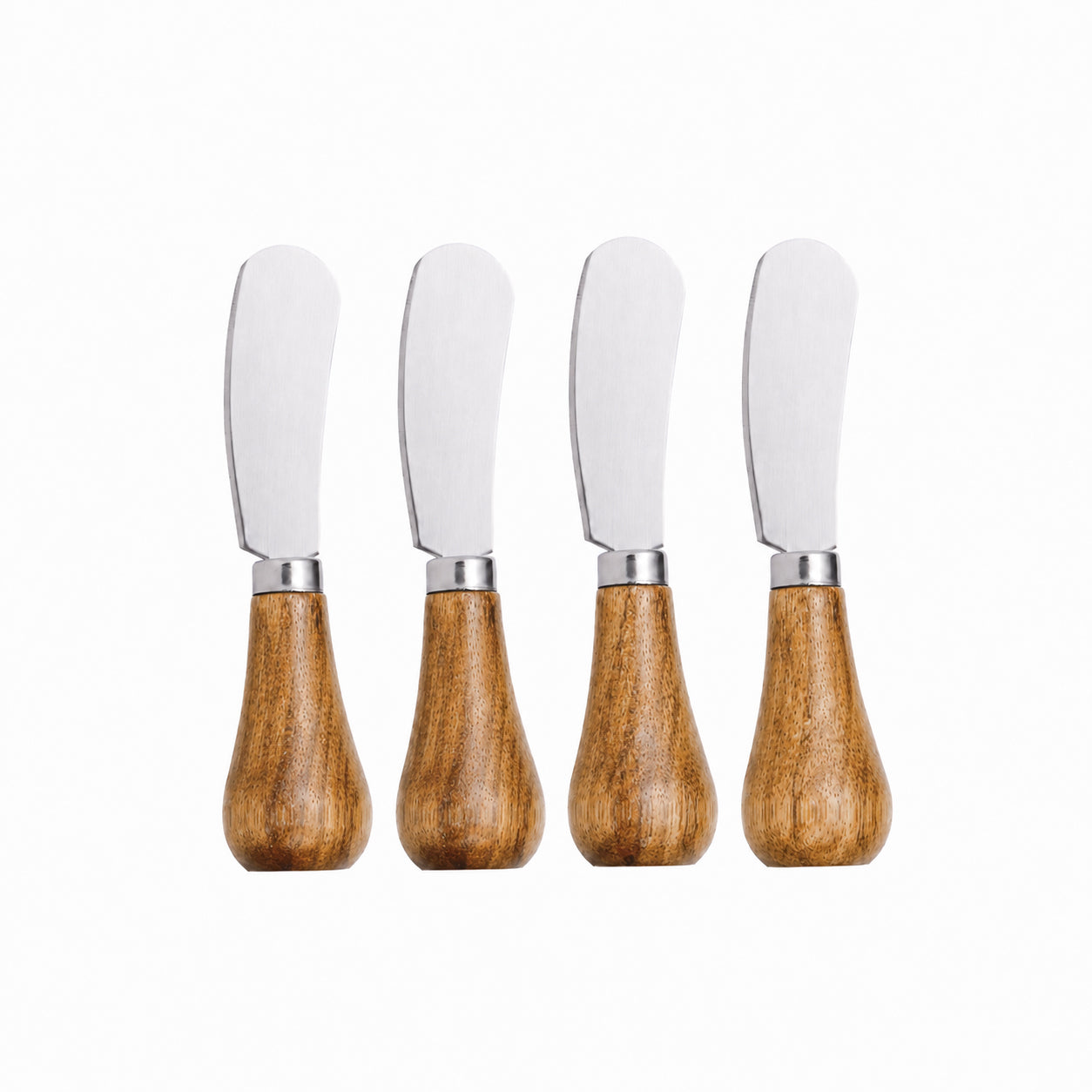IMEEA 4 Pcs Mini Butter Spreaders Stainless Steel with Wooden Handles