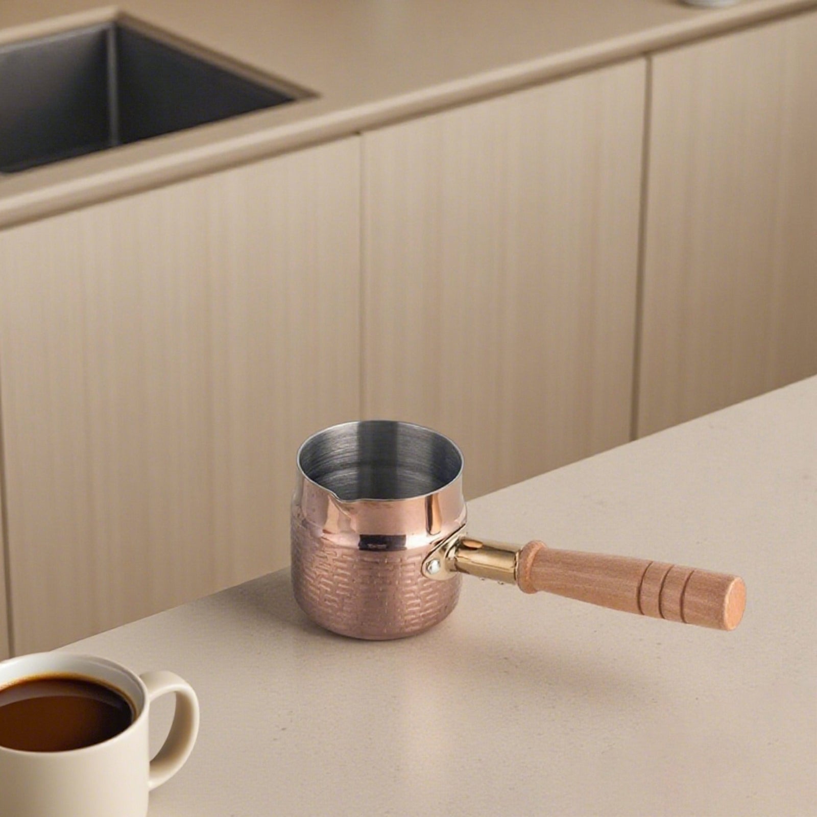 Small saucepan for melting butter, warming milk, or making sauces