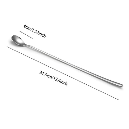 IMEEA 12.4Inch / 31.5cm Extra Long Handle Iced Tea Spoon SUS304 Stainless Steel Stirring Bar Spoon Pitcher Mixer for Tall Glass, Set of 4 - IMEEAspoon