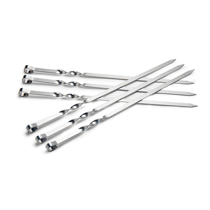 IMEEA 15.7inch/40cm Flat Kabab Skewers 0.4inch/1cm Wide Blade Stainless Steel Skewers Shish Kebab Grilling, Set of 6 - IMEEABBQ skewers