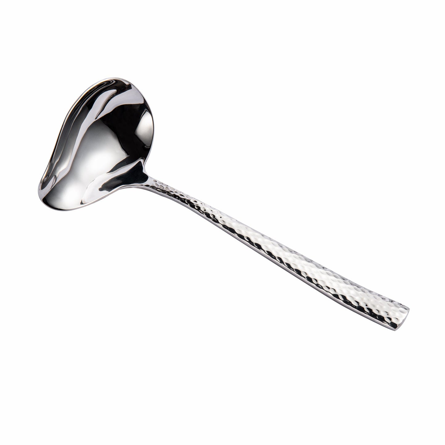 IMEEA 7.5 Inch Small Ladle with Spout Hammered 18/10 Stainless Steel Sauce Ladle Gravy Ladle Drizzle Spoon for Salad Dressing (Silver) - IMEEAsauce ladle