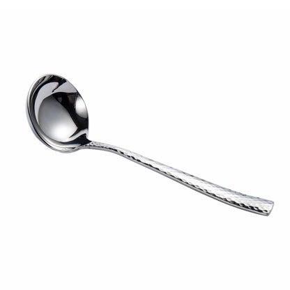 IMEEA 7.5 Inch Small Ladle with Spout Hammered 18/10 Stainless Steel Sauce Ladle Gravy Ladle Drizzle Spoon for Salad Dressing (Silver) - IMEEAsauce ladle