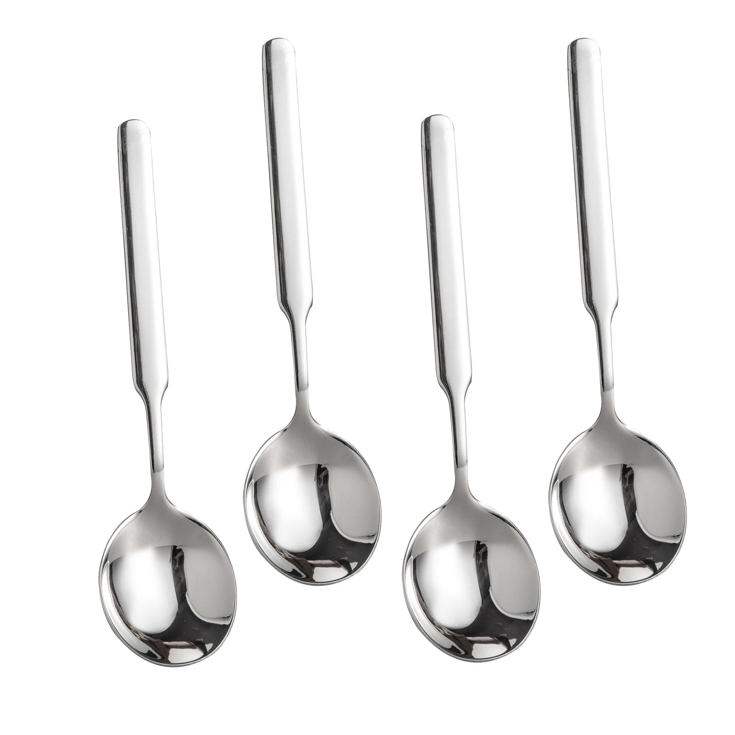 IMEEA Large Soup Spoons Round Serving Spoons - 7.75 Inch Heavy Duty 316 Stainless Steel with Long Handles, Set of 4 - IMEEAspoon