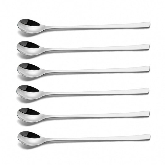 IMEEA Long Handled Iced Tea Spoons - 18/10 Stainless Steel, 9 - Inch Stirring and Mixing Spoons, Perfect for Cocktails and Beverages, Set of 6 - IMEEA