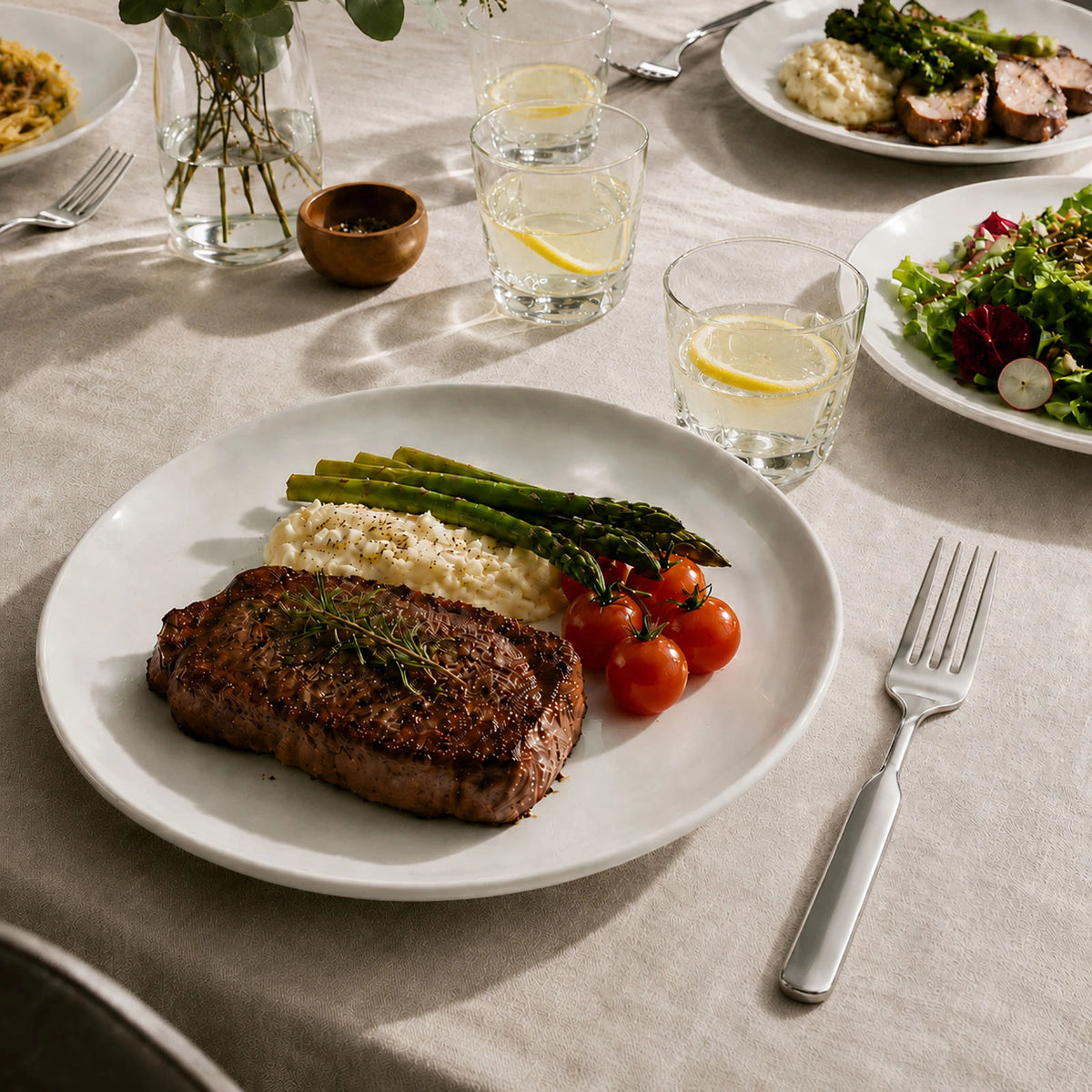 1. SUS316 stainless steel dinner fork in an everyday table setting