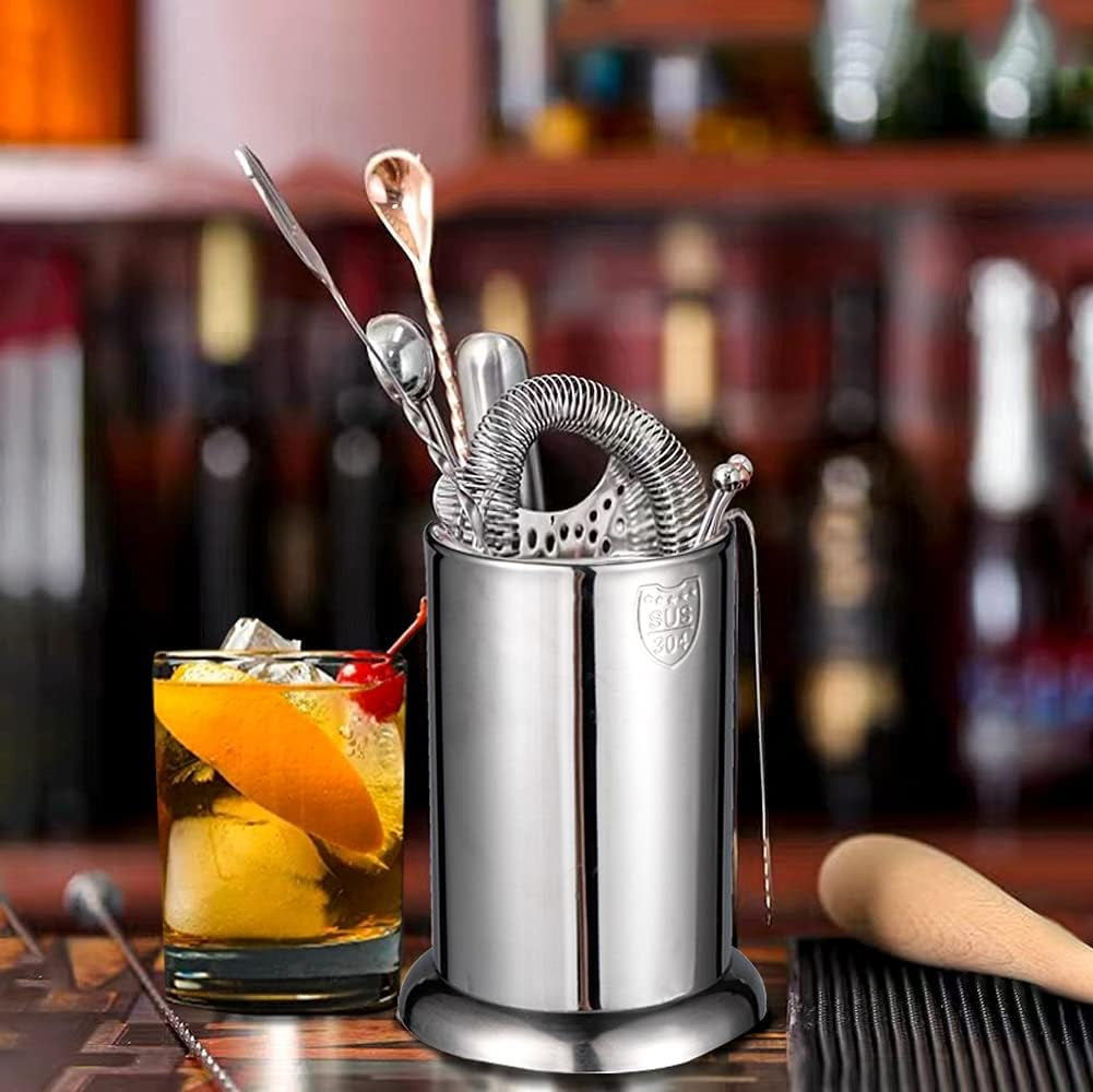 Straw Holder for Counter SUS304 Stainless Steel Straw Dispenser Coffee Stirrers Holder