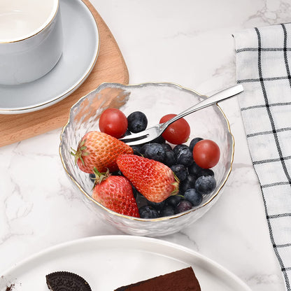 IMEEA Mini Cocktail Forks 18/10 Stainless Steel displayed in a fruit bowl