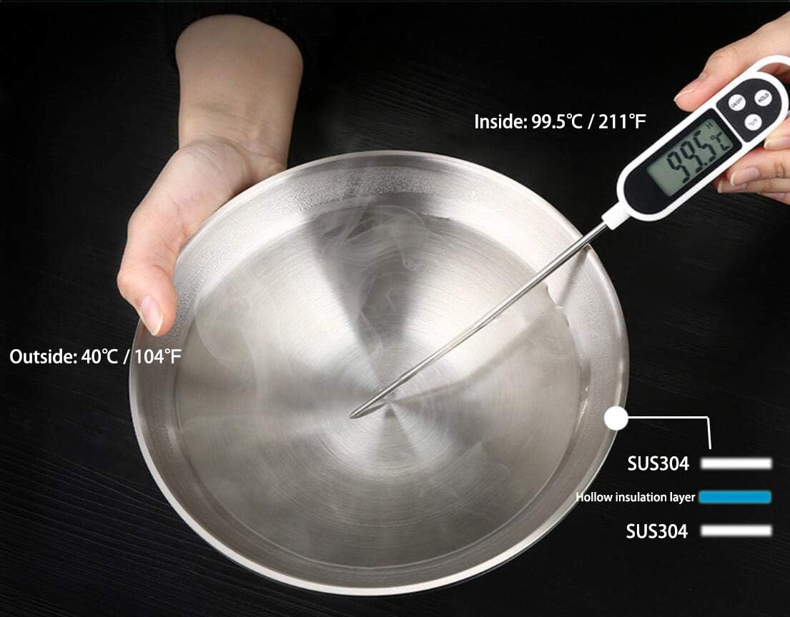 Double Wall Stainless Steel Serving Bowls with insulated double-wall design for comfortable handling
