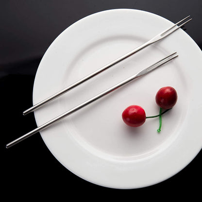 Minimalist SUS304 Stainless Steel Olive Fork placed on plate