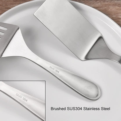 Detailed SUS304 Stainless Steel Spatula handle with clear material marking for authenticity