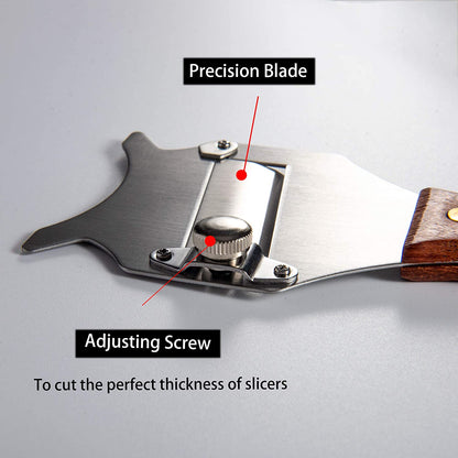 IMEEA Stainless Steel Truffle Slicer head detail with adjustable screw and precision blade